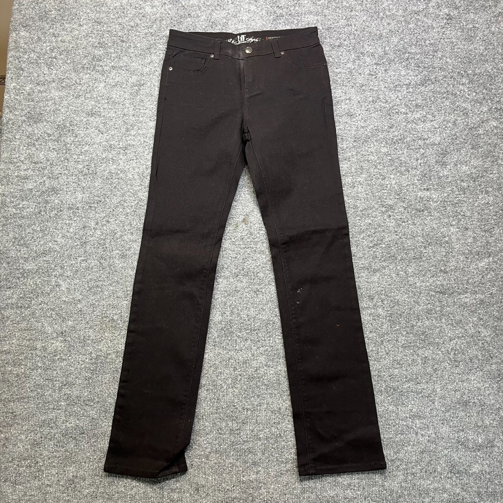 !iT Jeans Los Angeles Starlet Jeans Women 16 Black Denim Stretch Zip Fly - 28X31